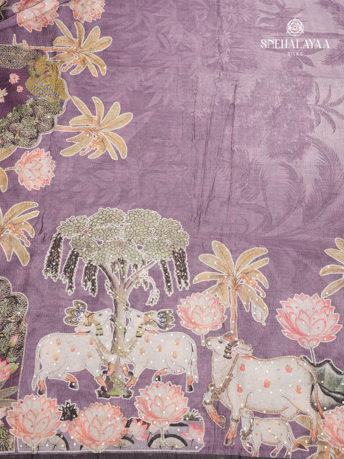 Lavender Crush Embroidery Saree