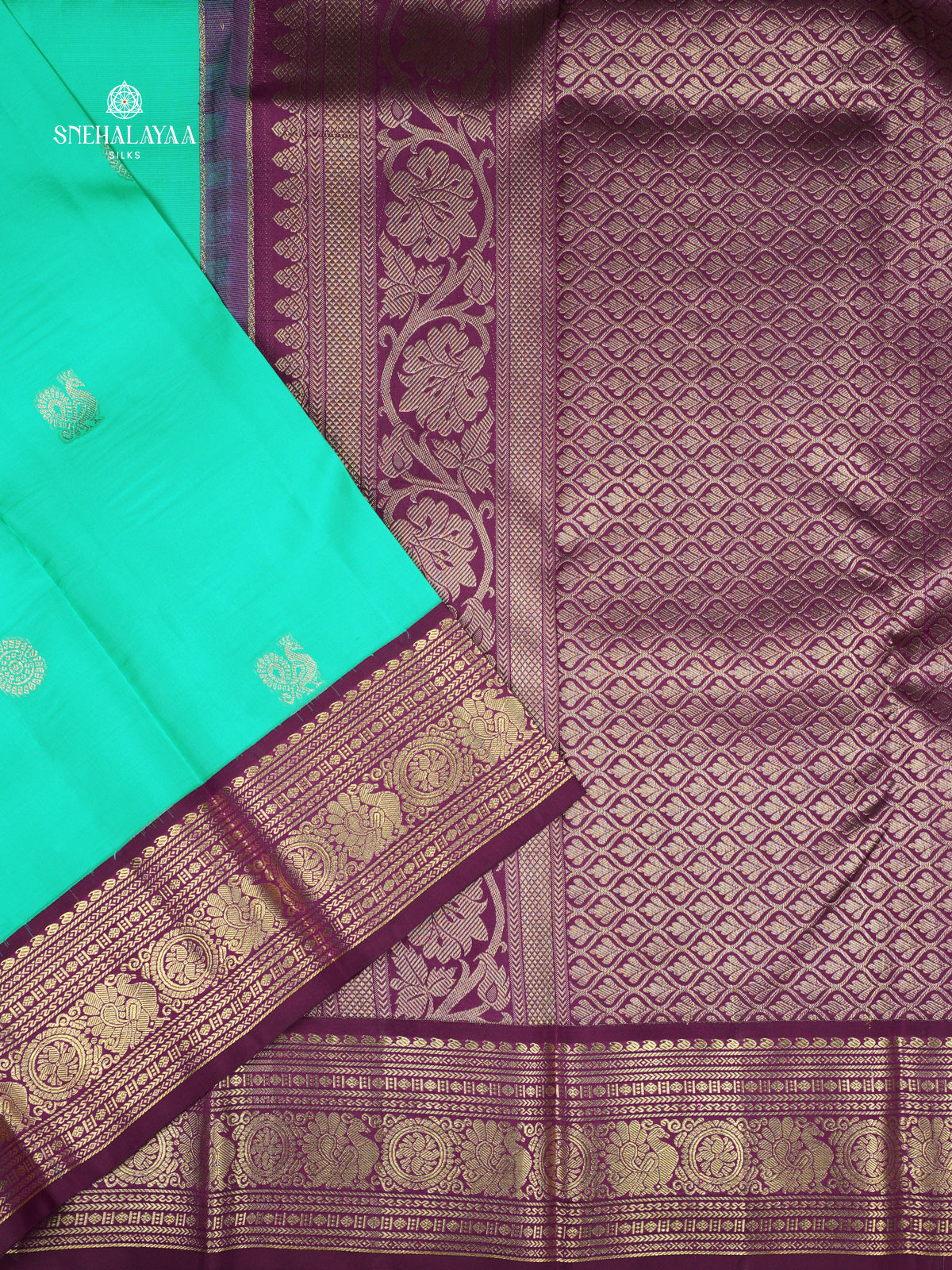 Teal Green Kanjivaram Silk Saree