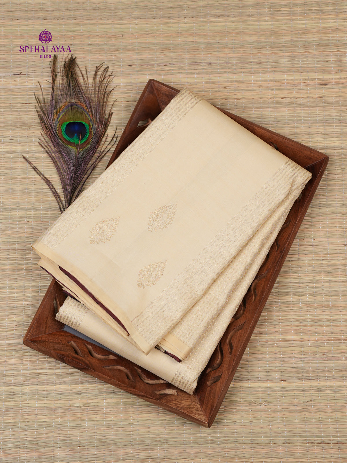 Off White Kanjivaram Silk Saree