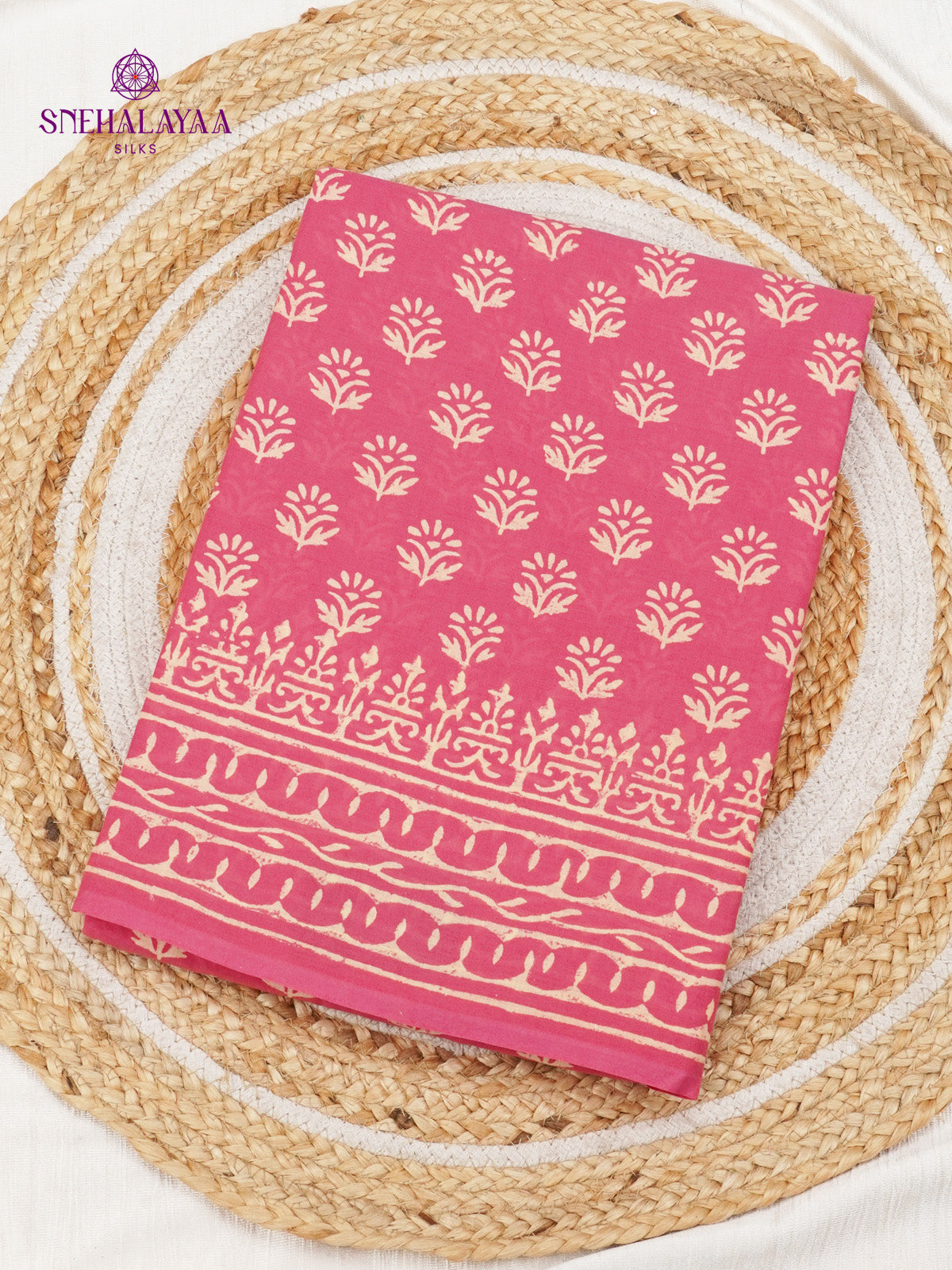 Pink Jaipur Cotton Saree