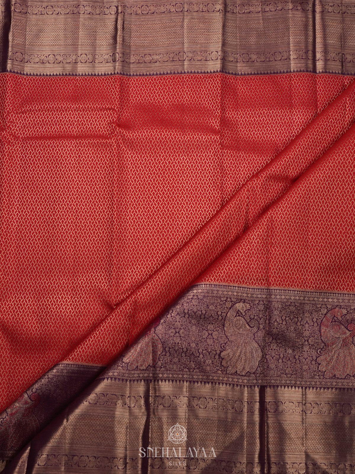 Orange Kanjivaram Silk Saree