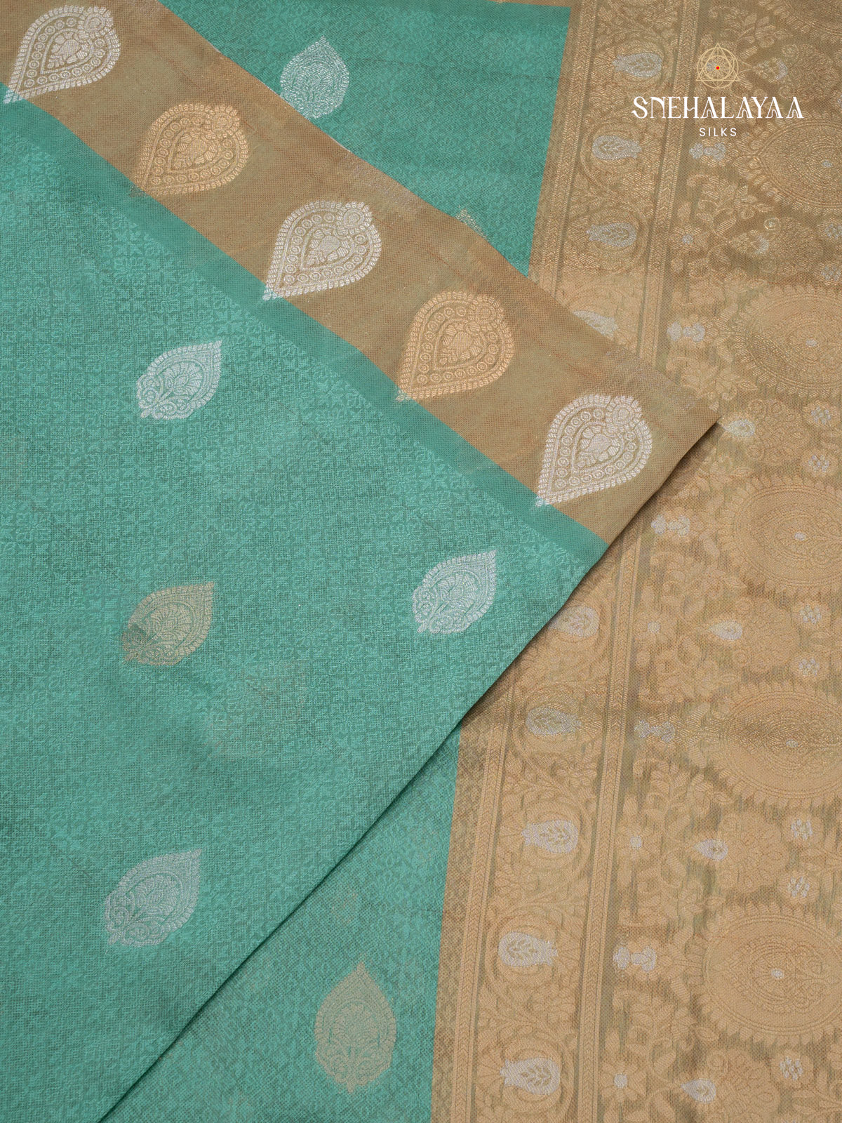 Teal Green Jute Saree