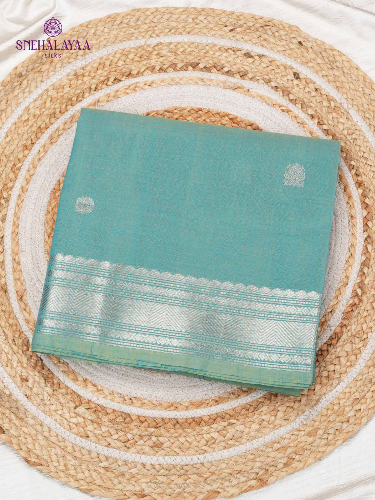 Pale Blue Venkatagiri Cotton Saree