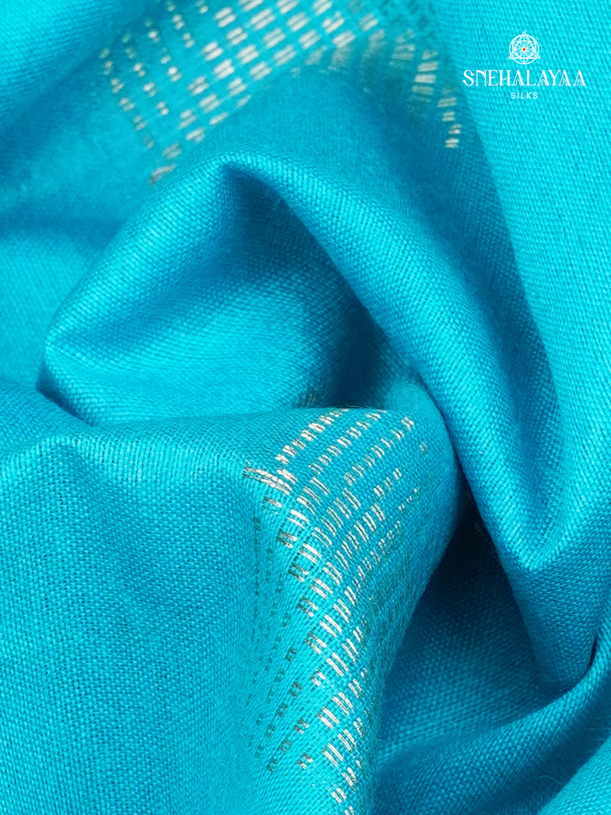 Sky Blue Bamboo Silk Saree