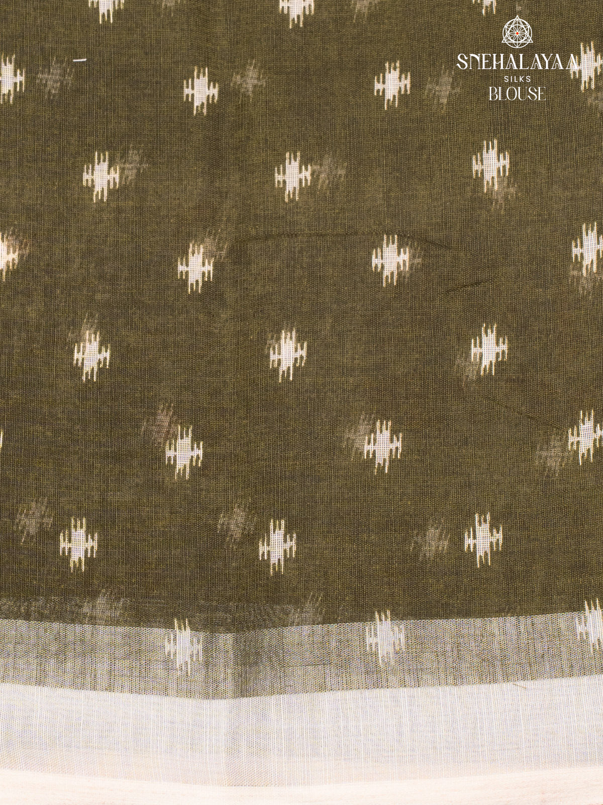 Olive Green Linen Saree