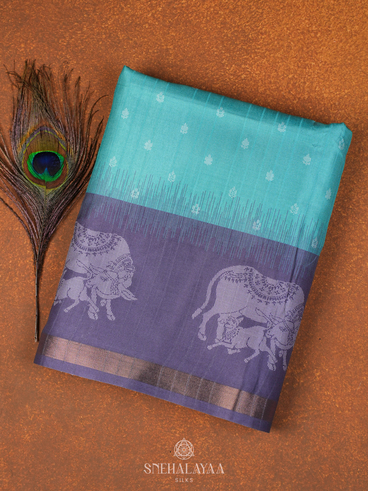 Sea Green Tussar Saree