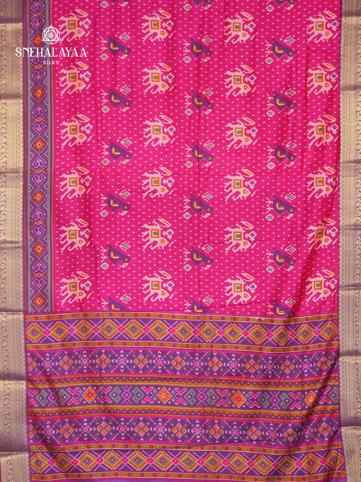 Pink Ikat Saree