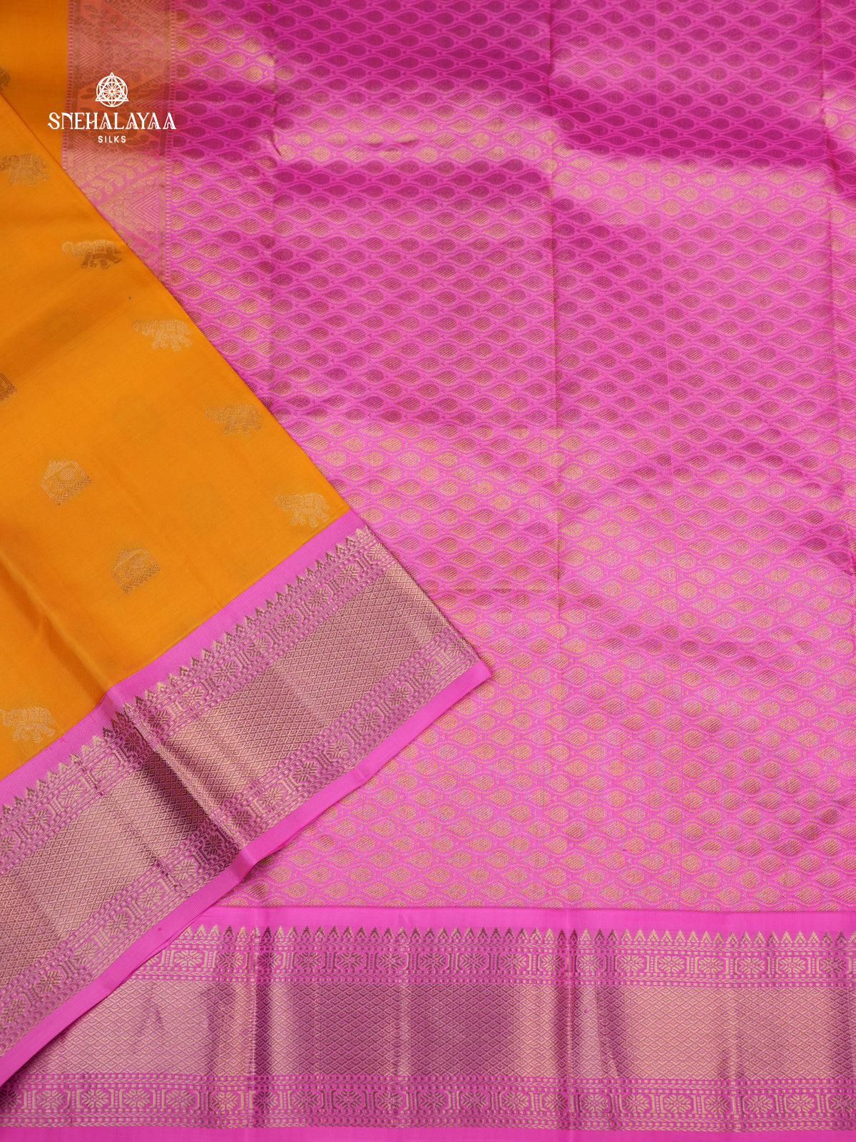 Orange Kanjivaram Silk Saree