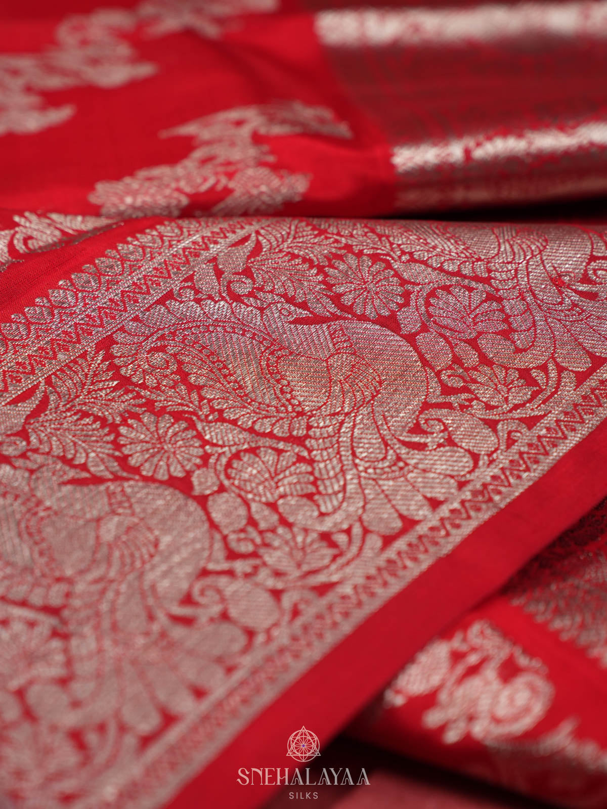 Red Venkatagiri Silk Saree
