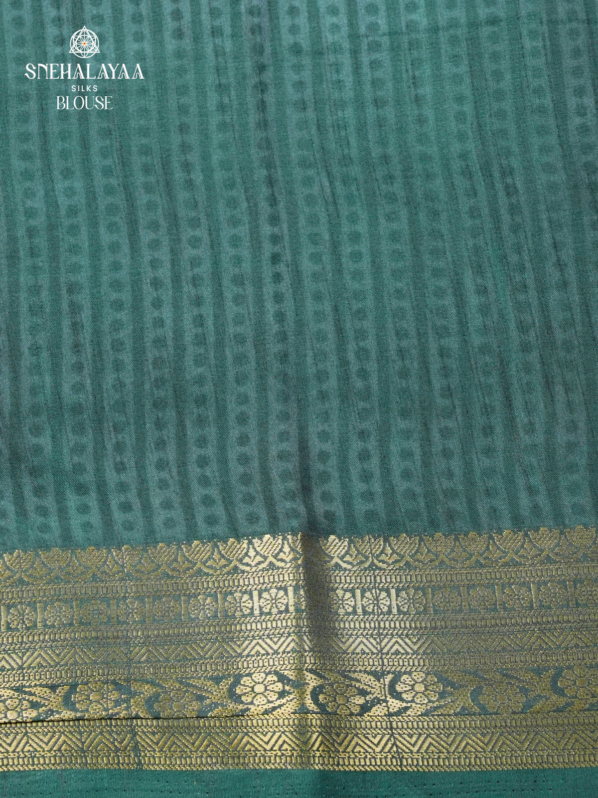 Teal Green Ikat Silk Saree