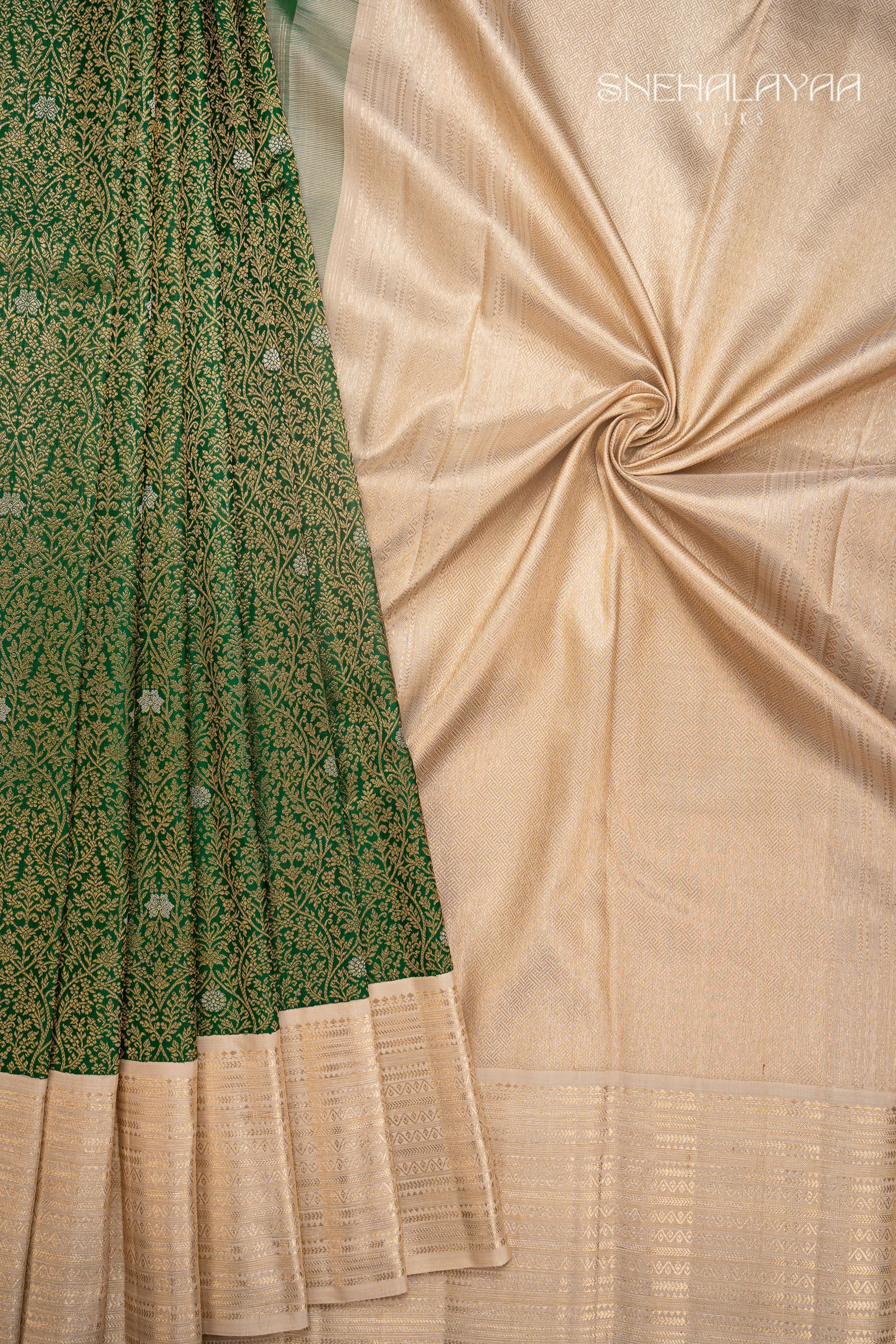Emerald Green Kancheevaram Silk Saree