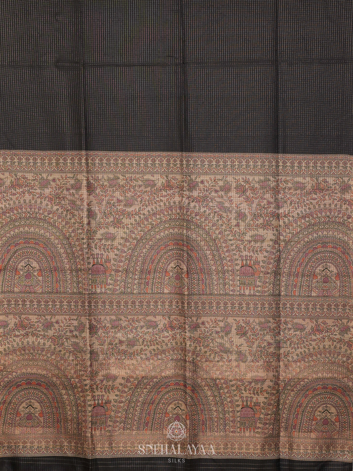 Black Tussar Saree