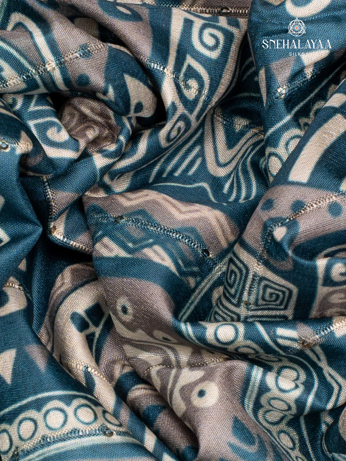 Blue Tussar Saree