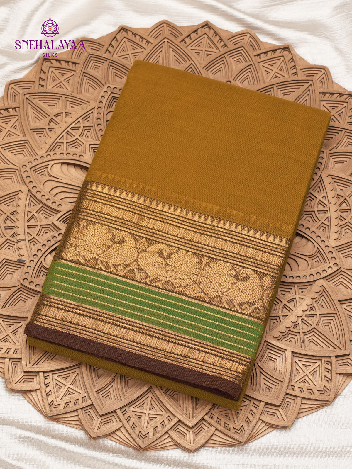 Mustard Chettinad Cotton Saree