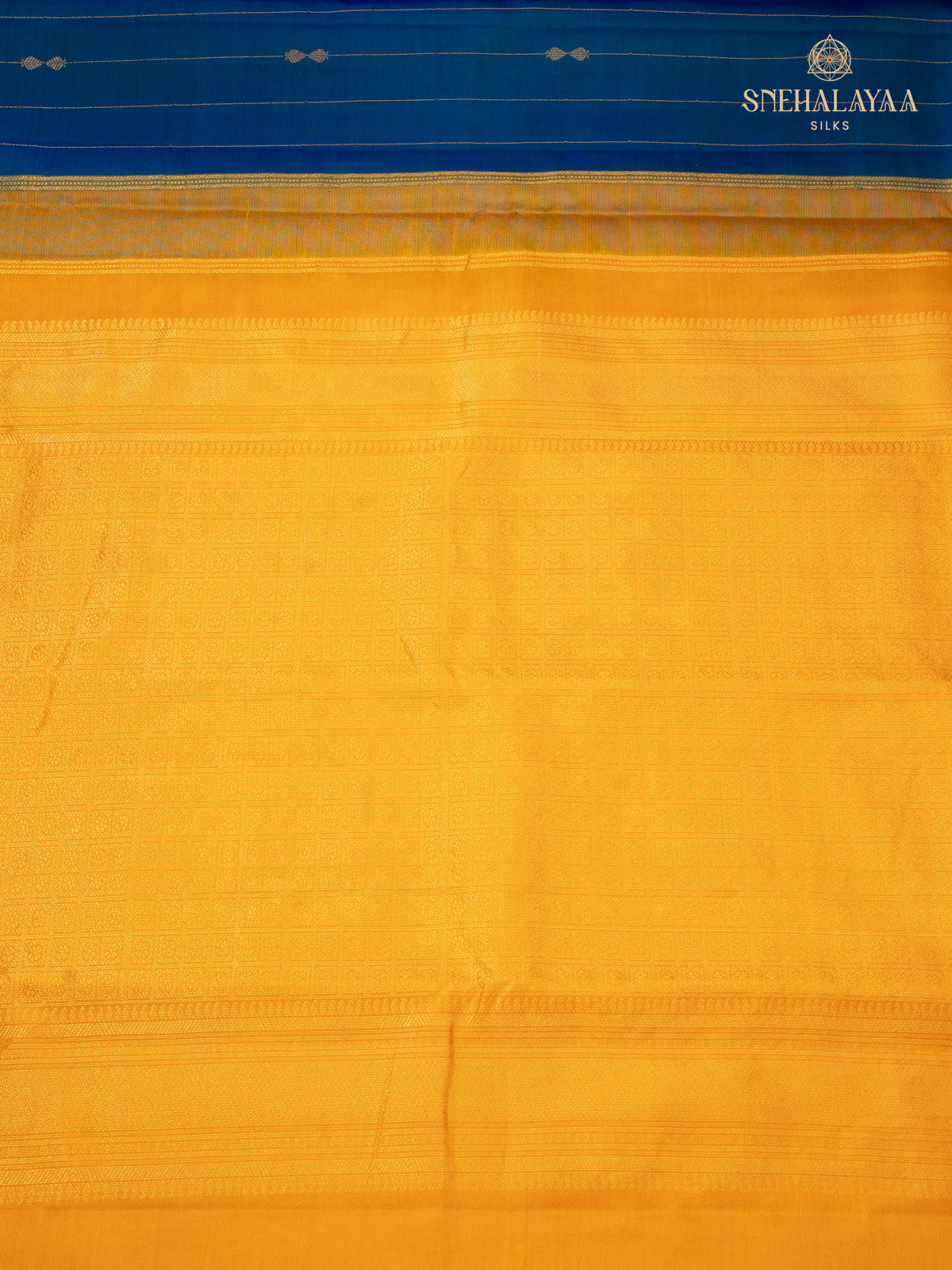 Blue Korvai Kanjivaram Silk Saree