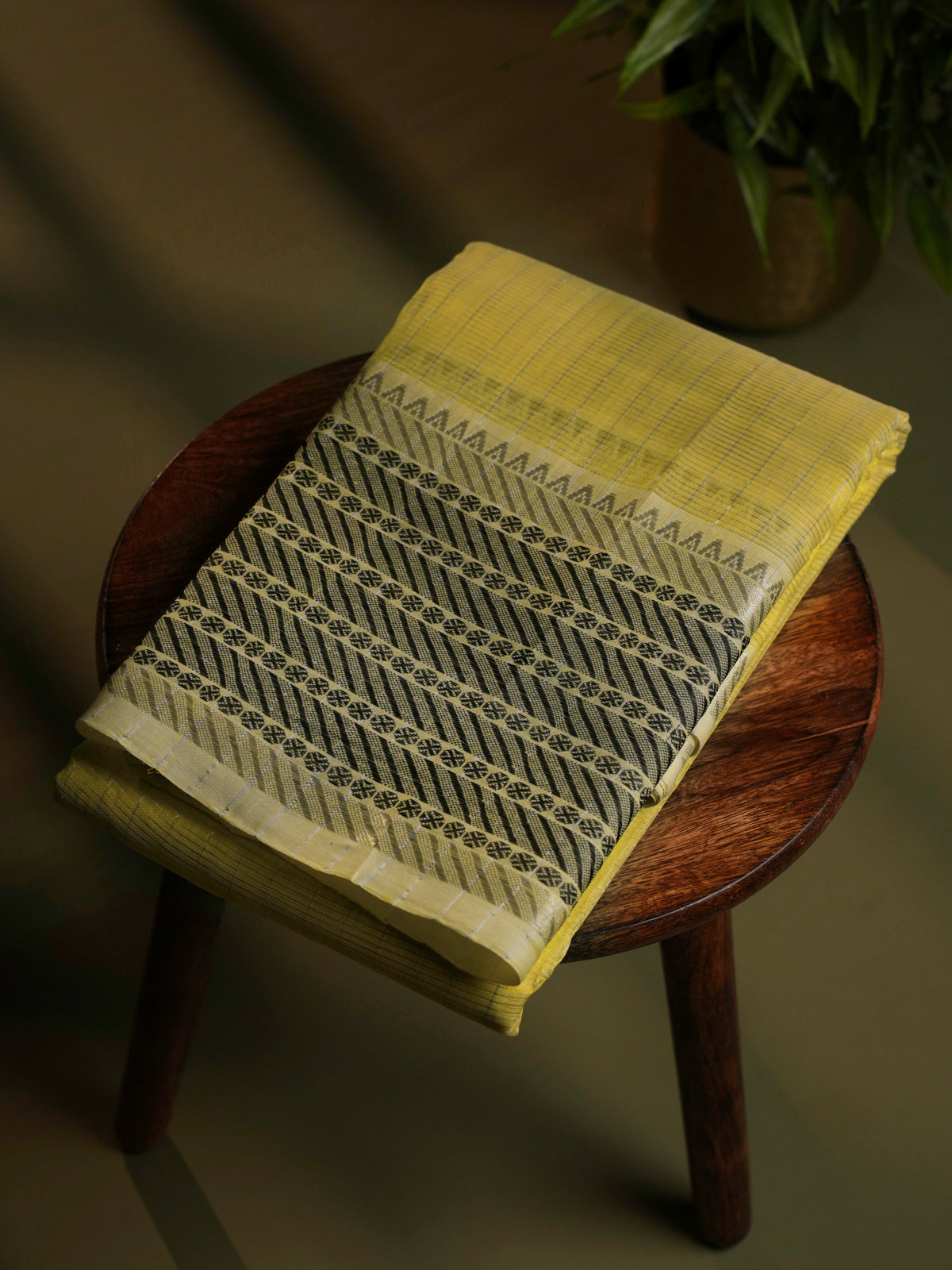 Pale Yellow Mangalagiri Silk Cotton Saree