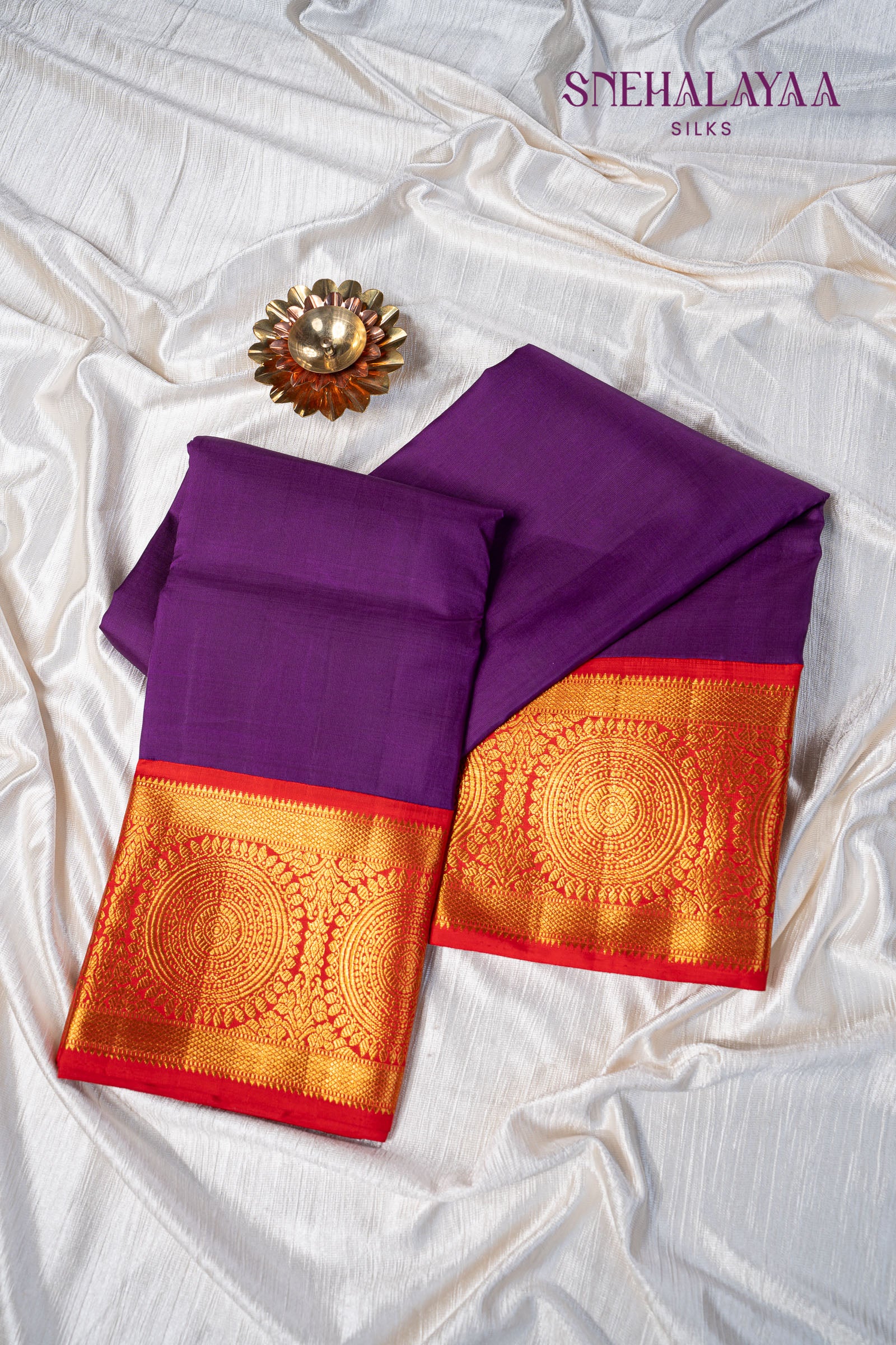 Violet Kancheevaram Silk Saree