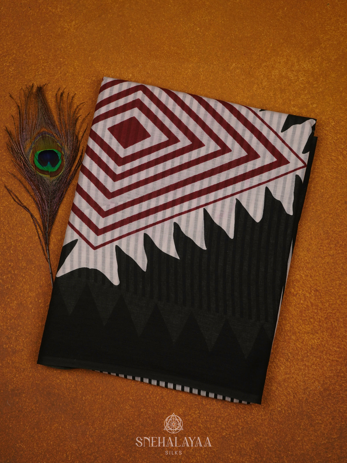 Black Jaipur Cotton Saree