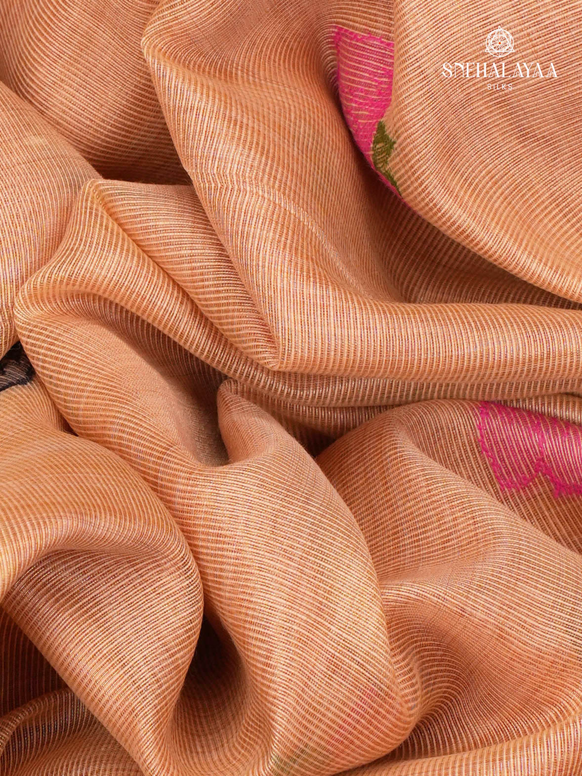 Peach Munga Cotton Saree