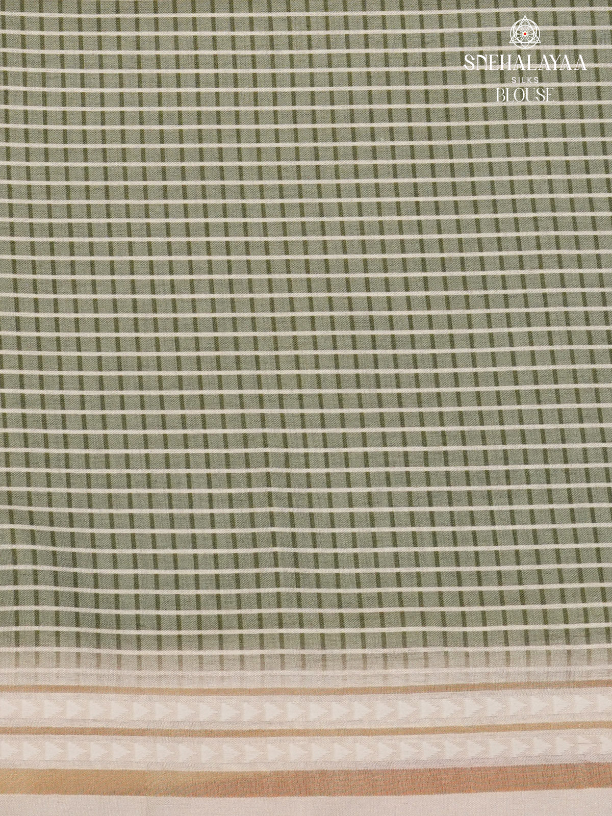 Moss Green Floral Printed Tussar Saree