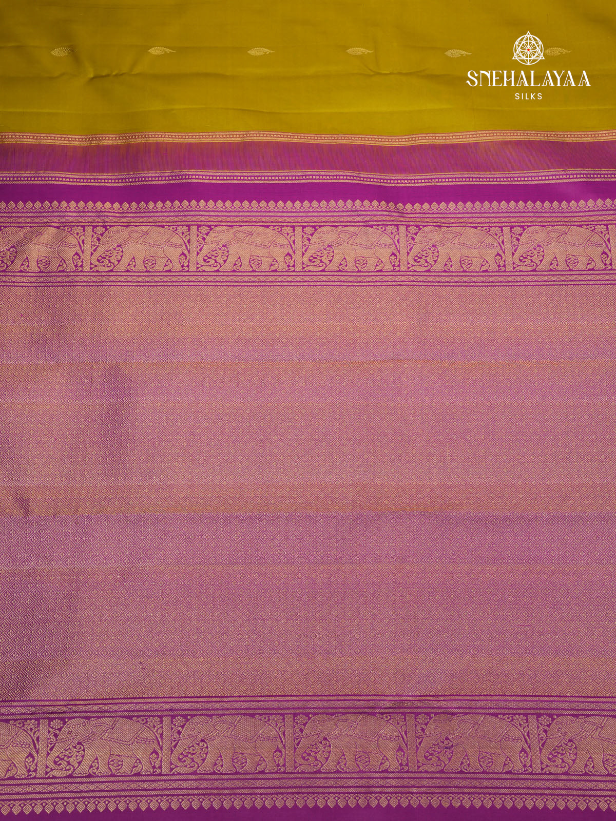 Mustard Yellow Kanjivaram Silk Saree