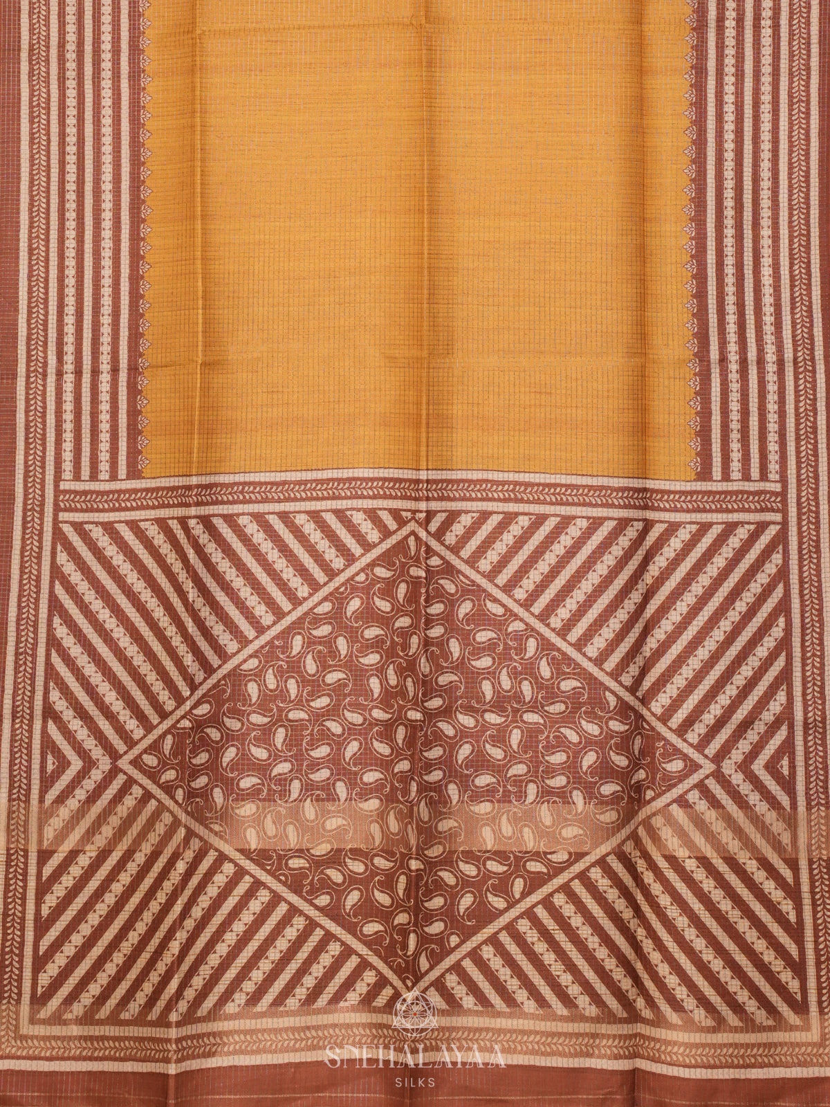 Yellow Tussar Saree