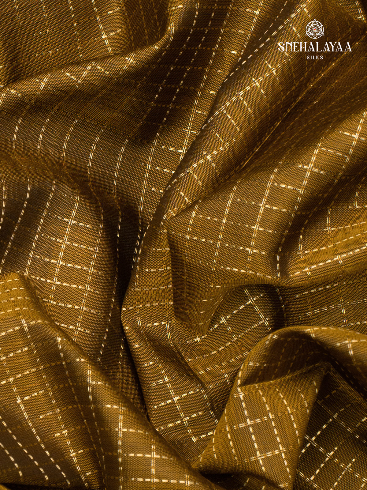 Mehendi Green Korvai Kanjivaram Silk Saree