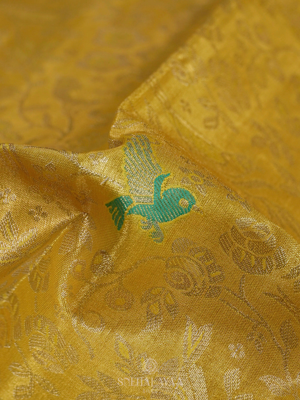 Yellow Art Silk Saree