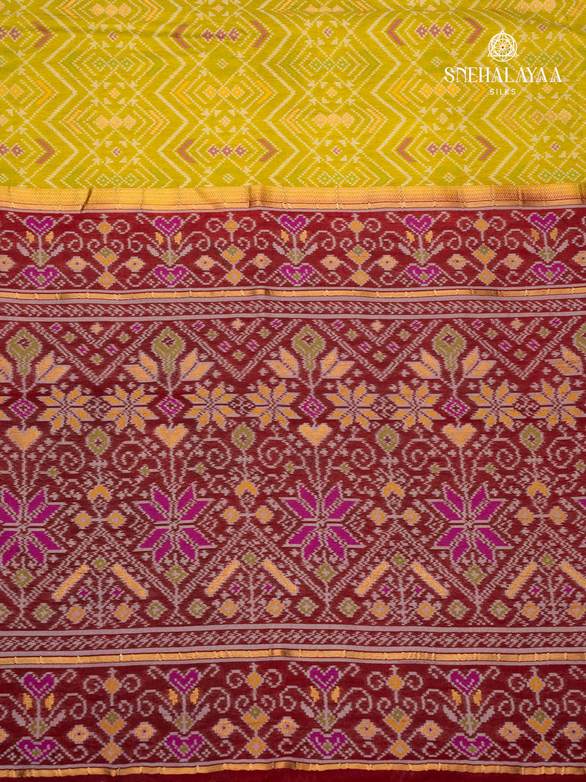 Mehandi Green Ikat Silk Saree