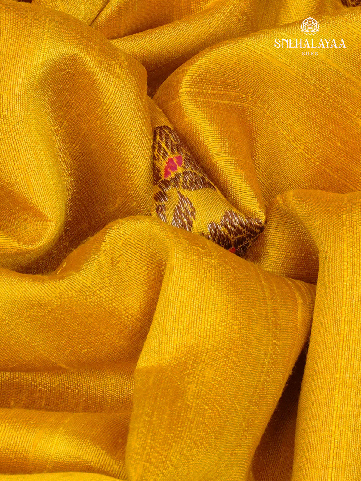 Mango Yellow Banaras Raw Silk Saree