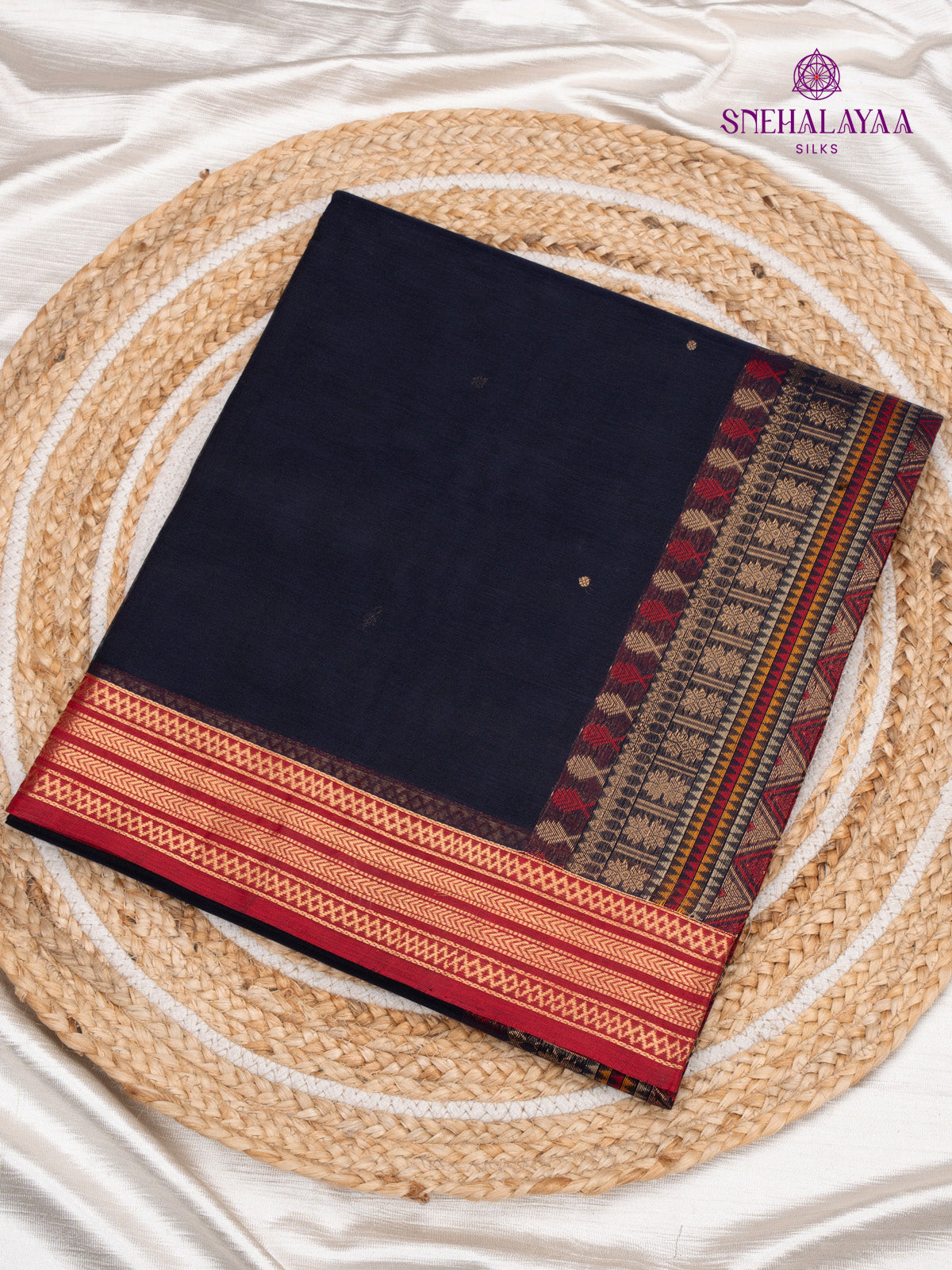 Indigo Kanchi Silk Cotton Saree