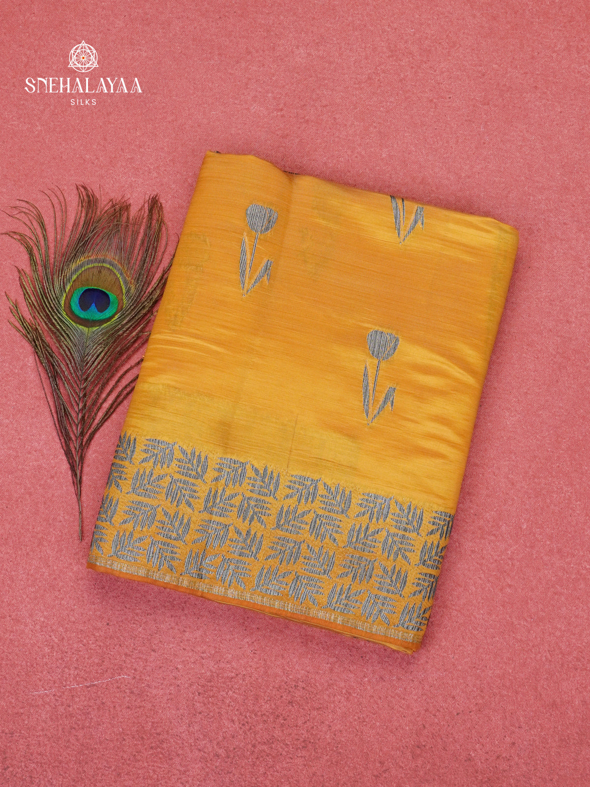 Mustard Dola Silk Saree