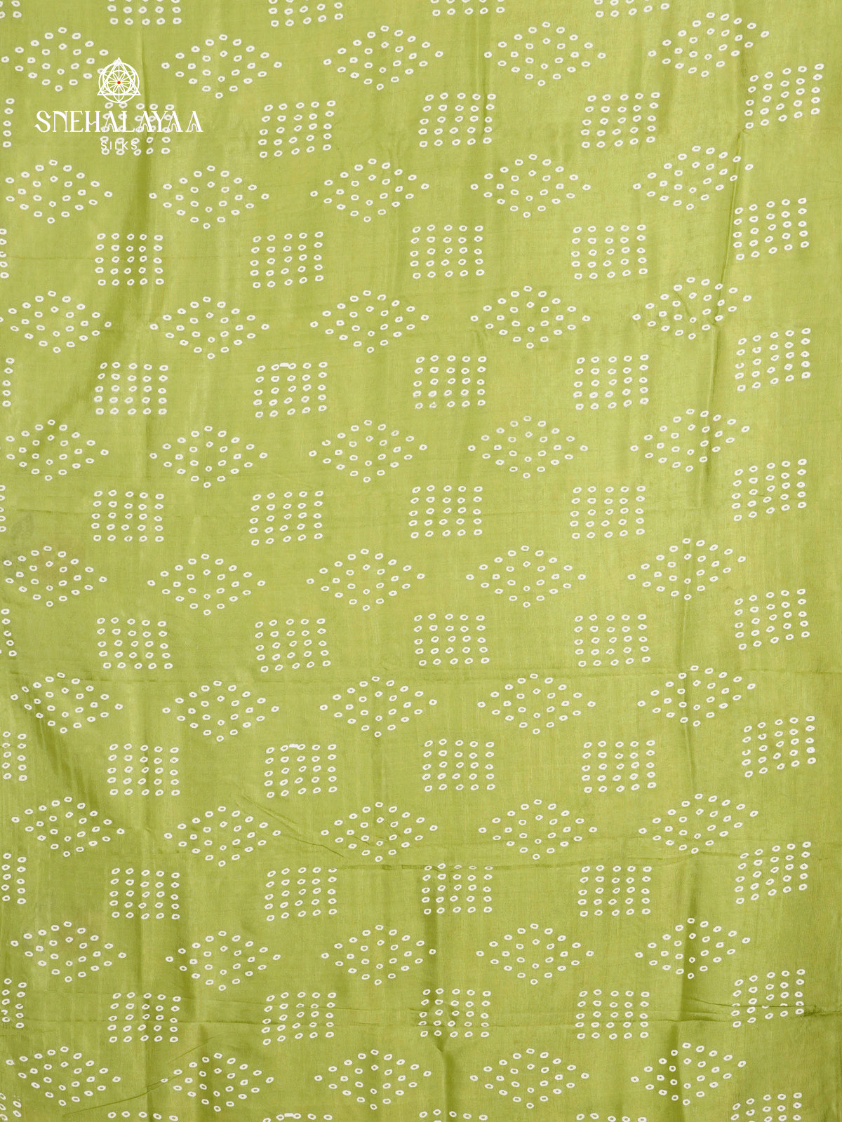 Pista Green Mangalagiri Silk Cotton Saree with Bandhani Design