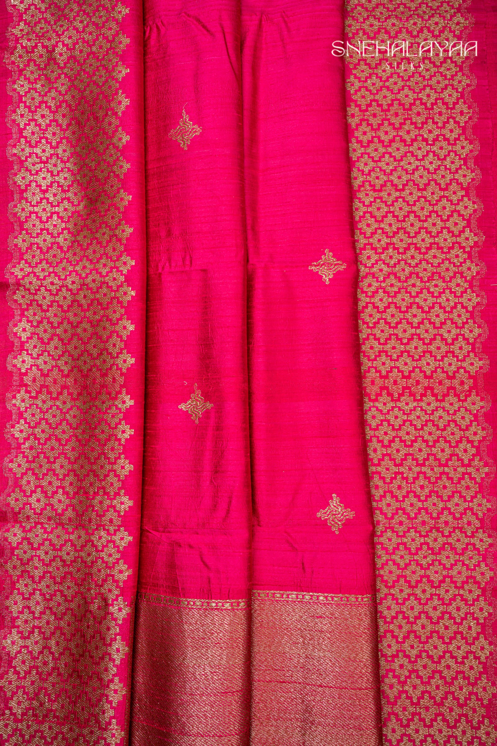 Pink Banaras Raw Silk Saree