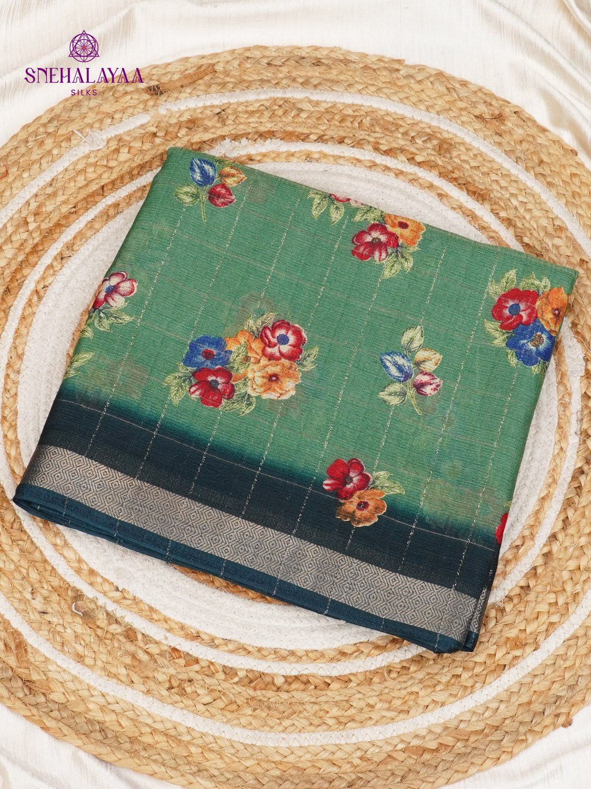 Green Dola Silk Saree