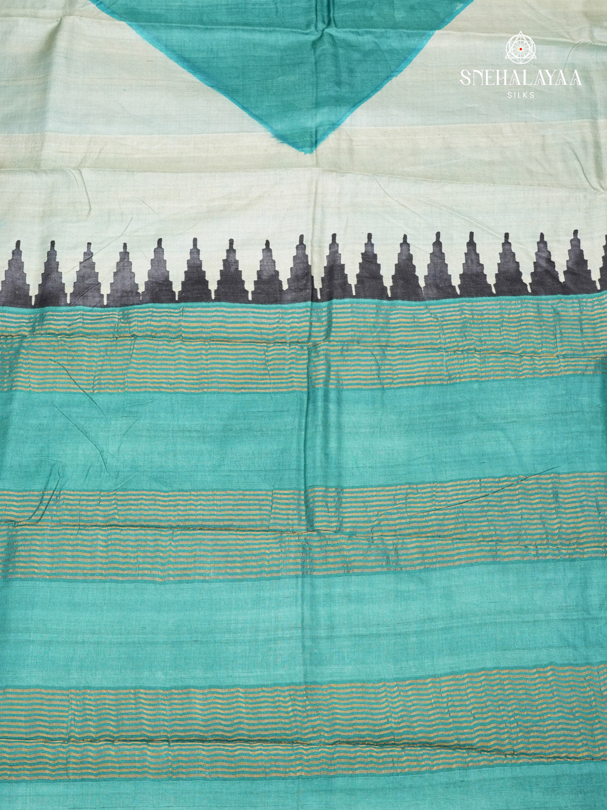 Off White Tussar Silk Saree