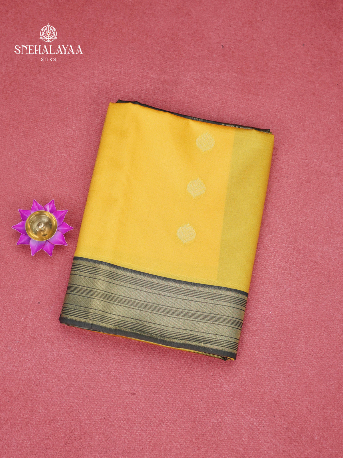 Mango Yellow Jute Saree
