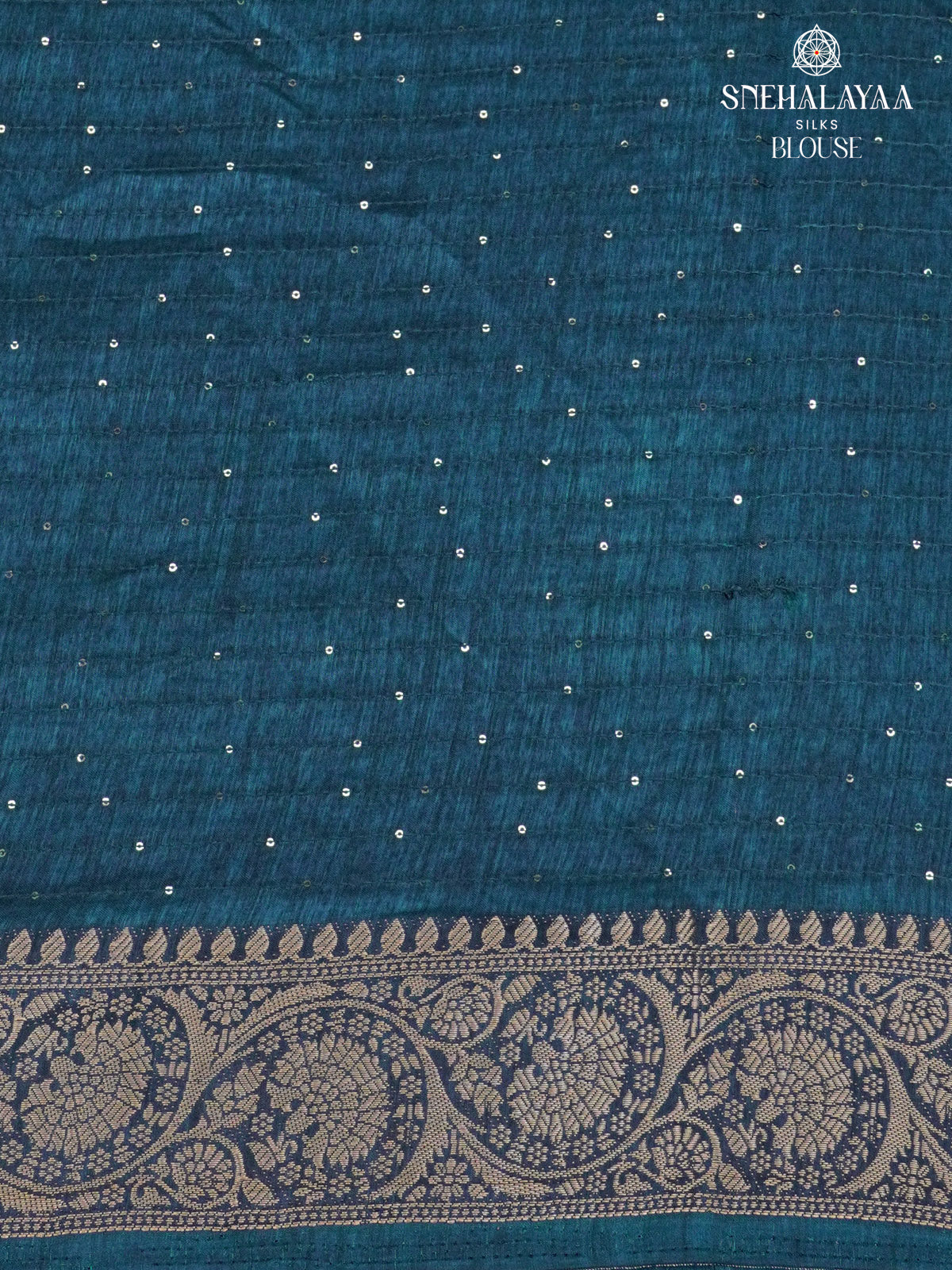 Teal Blue Dola Silk Saree
