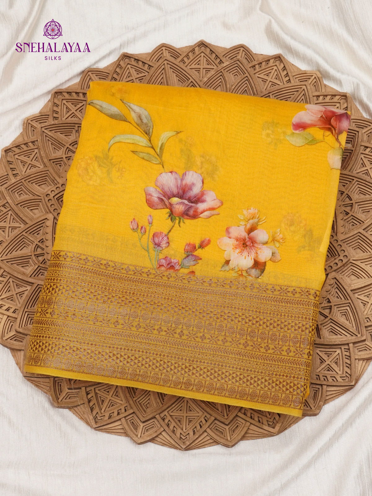 Yellow Chanderi Saree