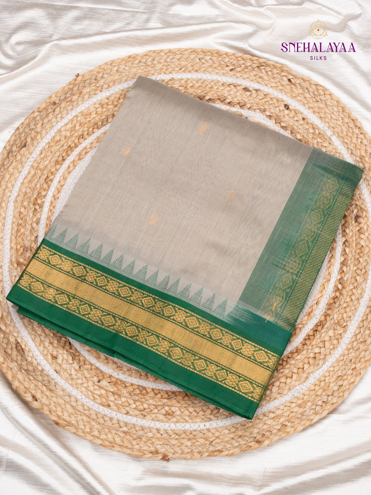 Light Grey Kanchi Silk Cotton Saree