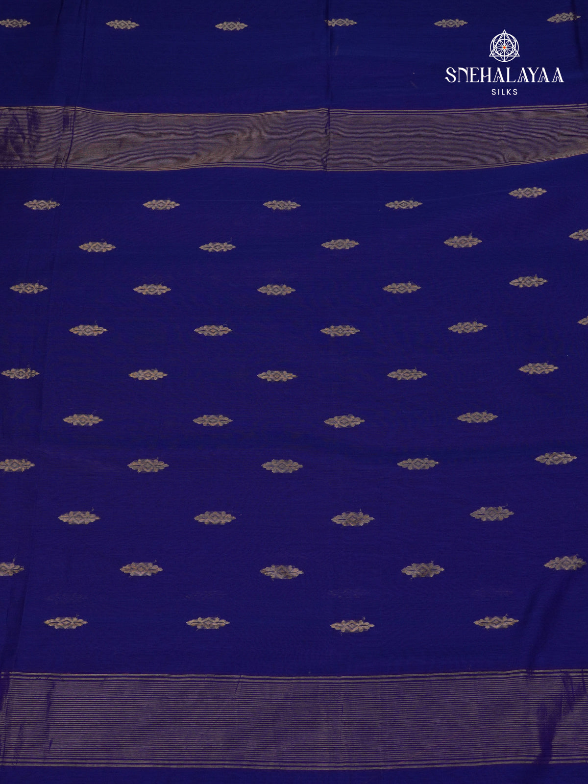 Navy Blue Maheshwari Silk Cotton Saree