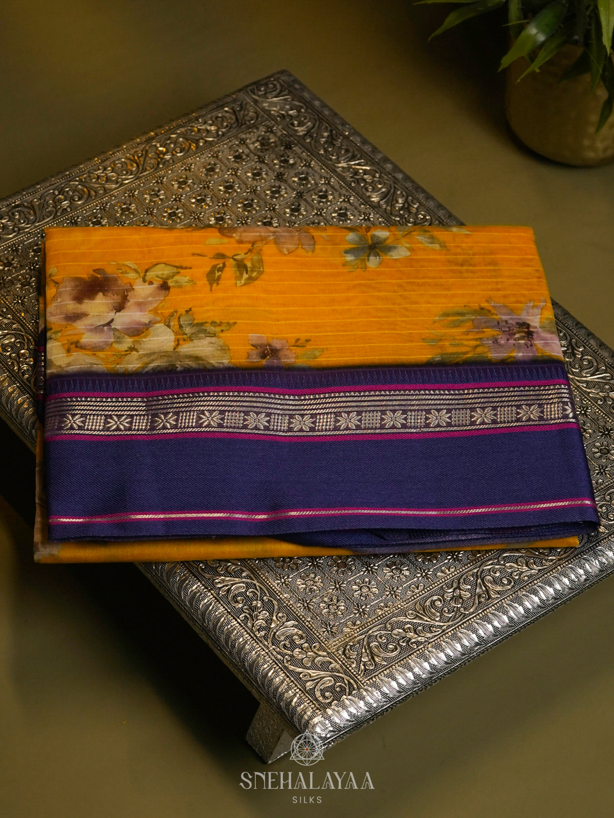 Yellow Chanderi Saree