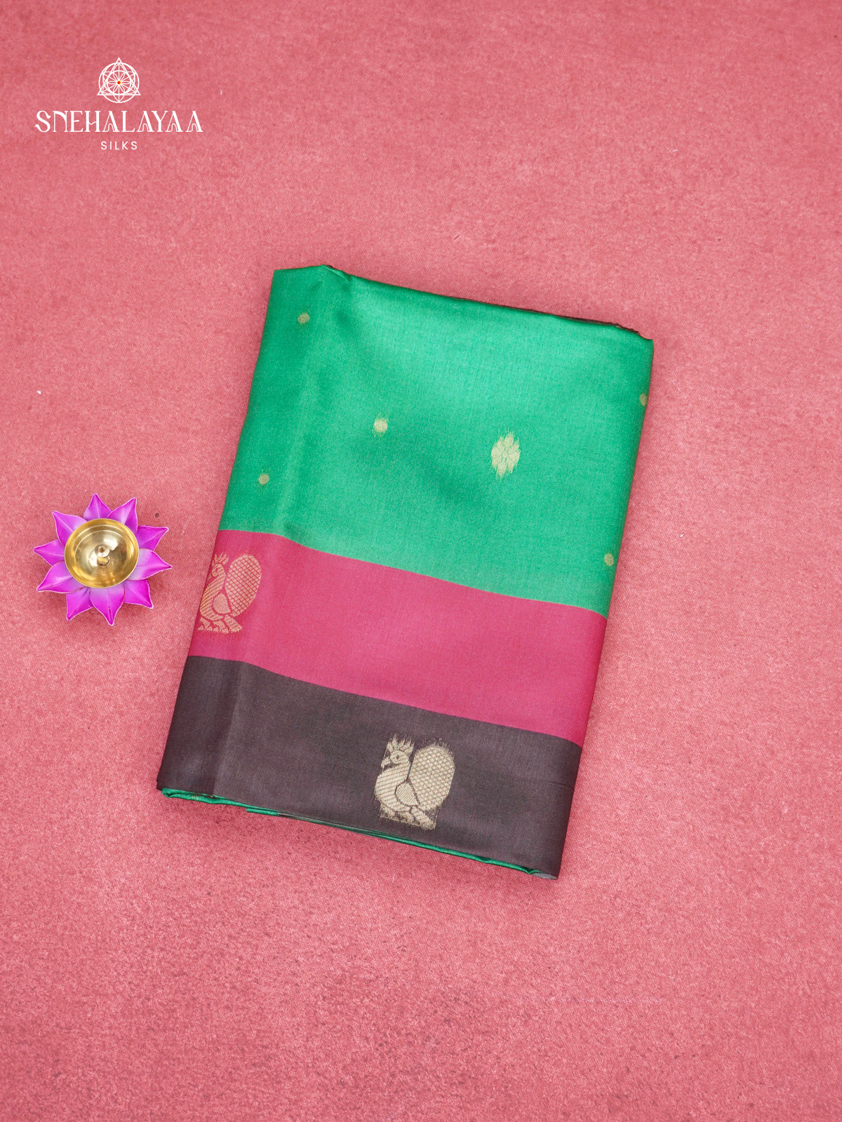 Emerald Green Jute Saree