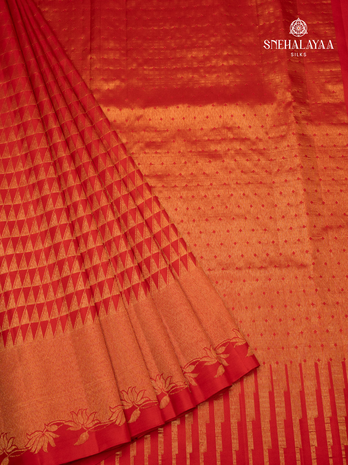 Rust Orange Kanjivaram Silk Saree